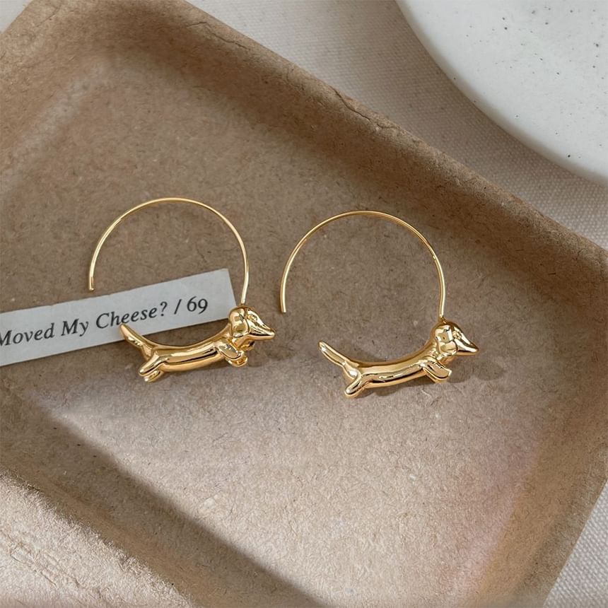 Open Dog Hoop Earring