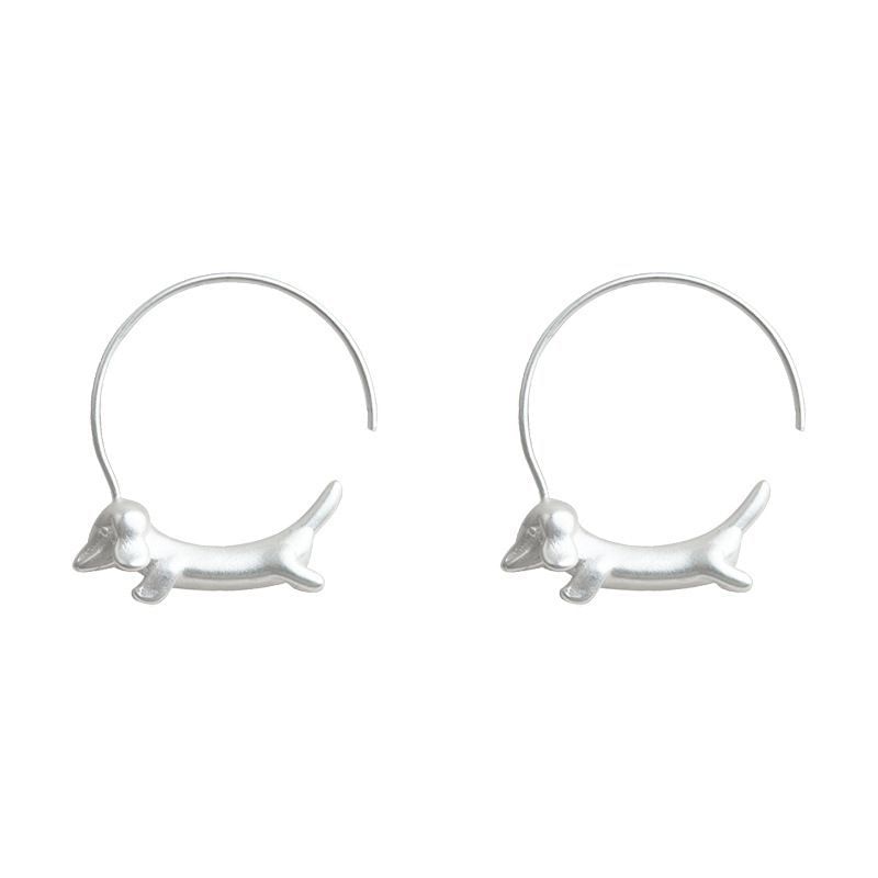 Open Dog Hoop Earring