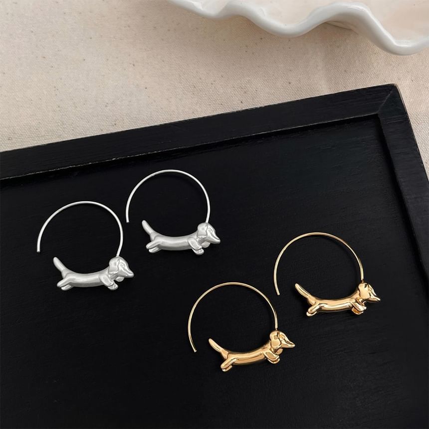 Open Dog Hoop Earring