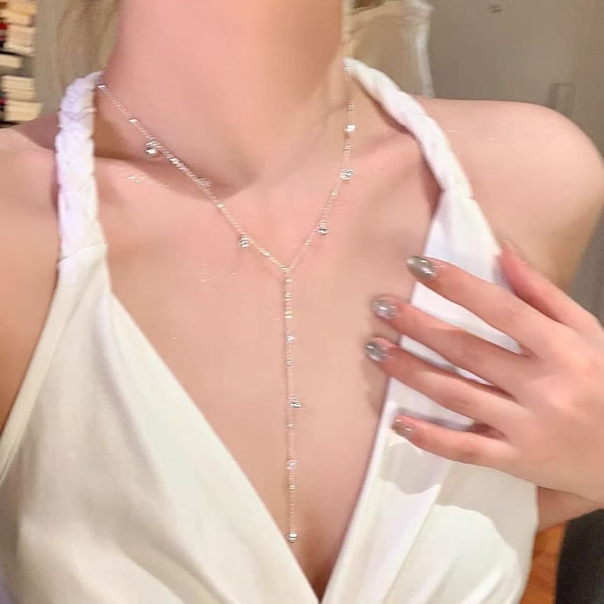 Bead Station Chain Lariat Necklace