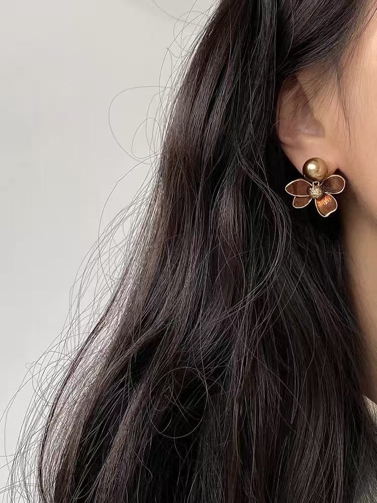 Glaze Flower Drop Earring