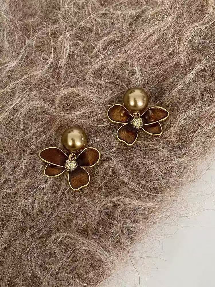 Glaze Flower Drop Earring
