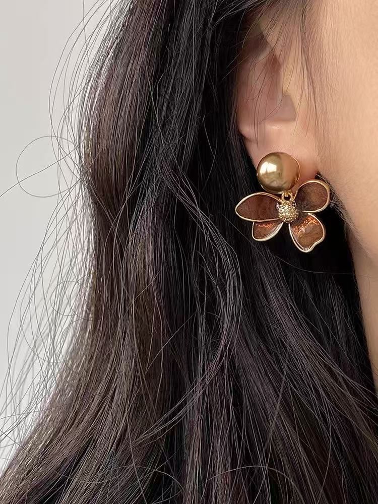 Glaze Flower Drop Earring