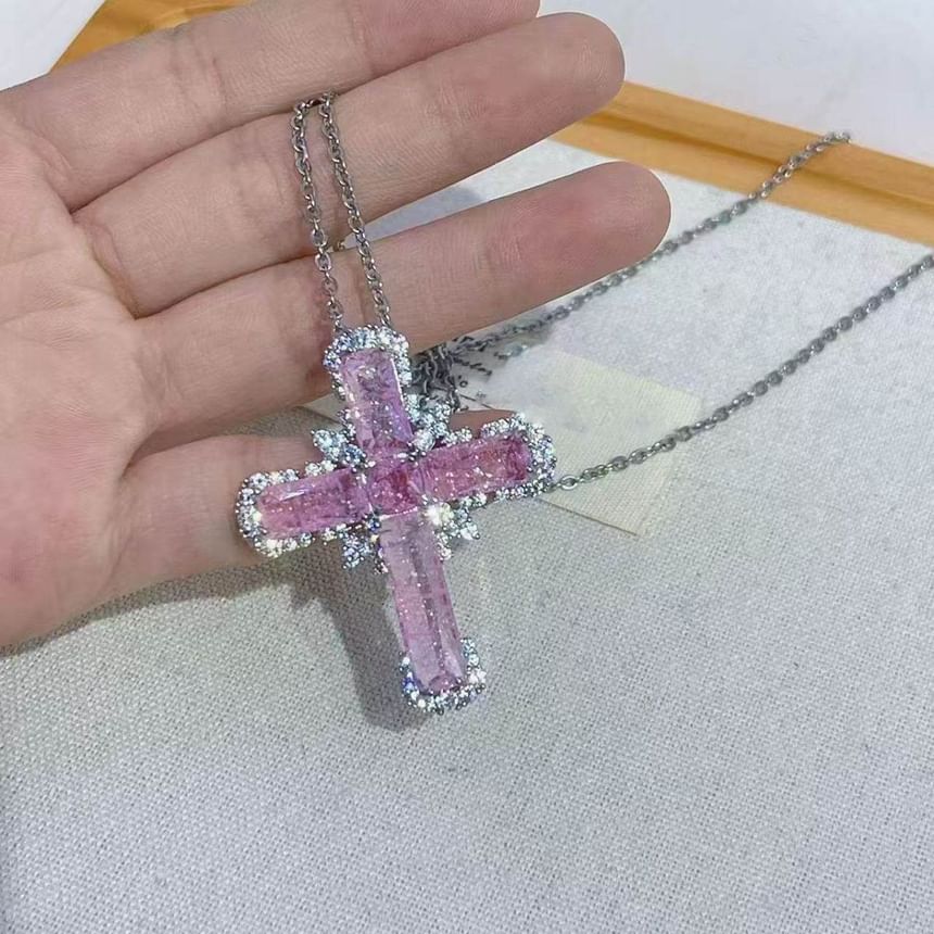 Necklace Cross Rhinestone Pendant