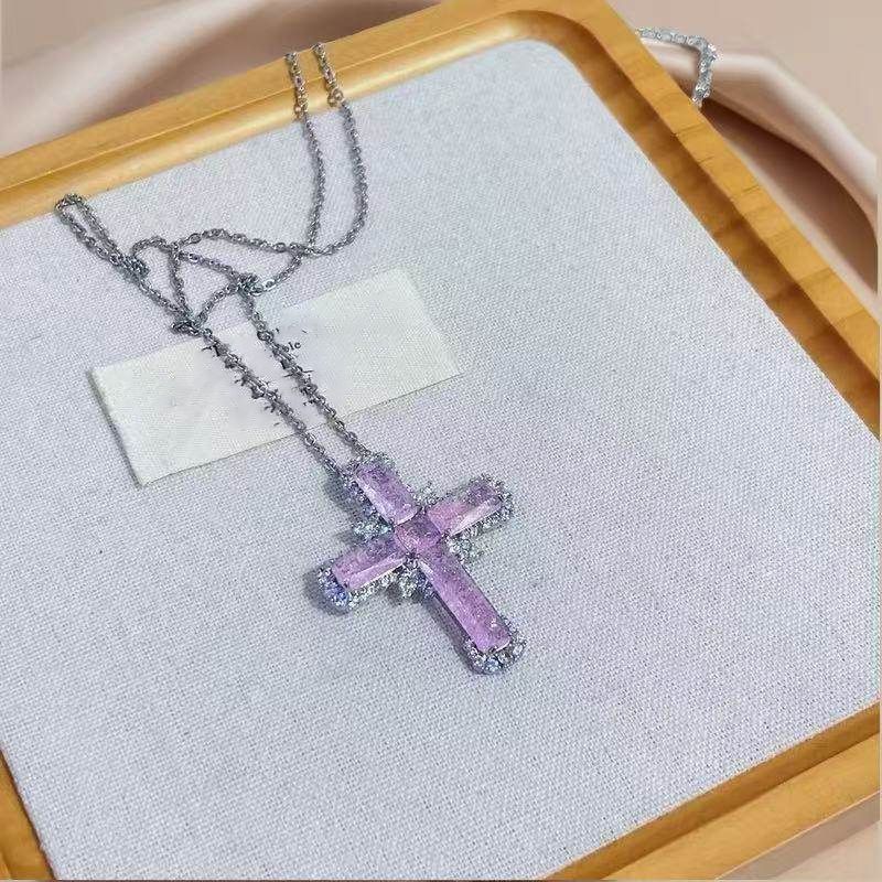 Necklace Cross Rhinestone Pendant