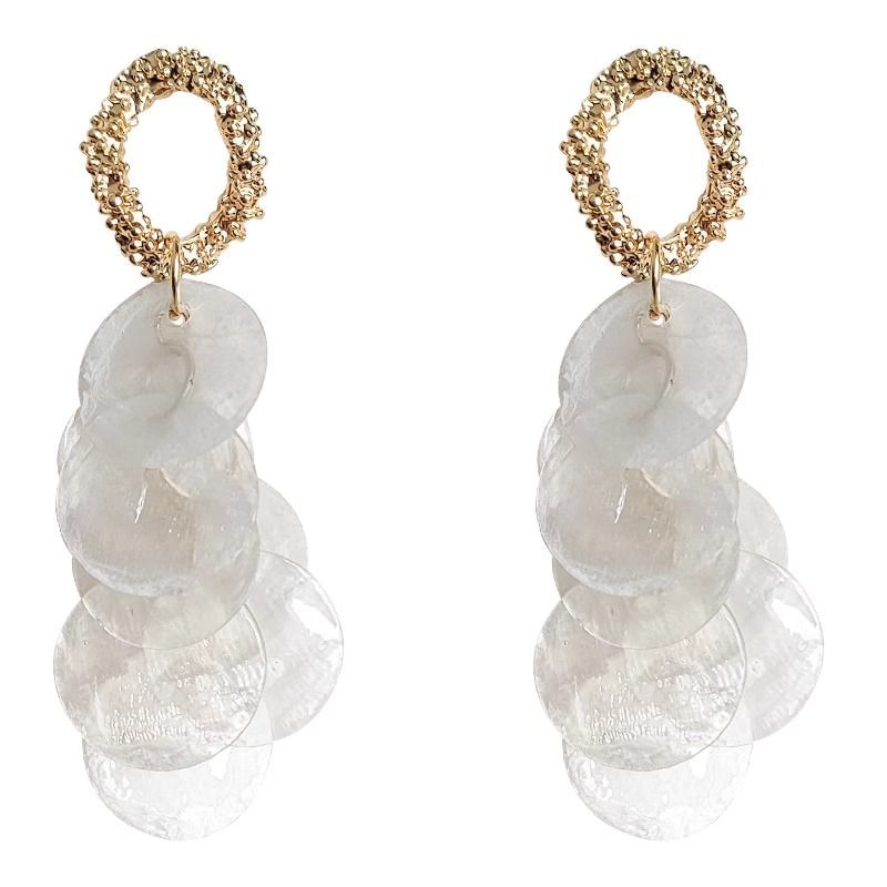 Fringed Shell Earring Drop