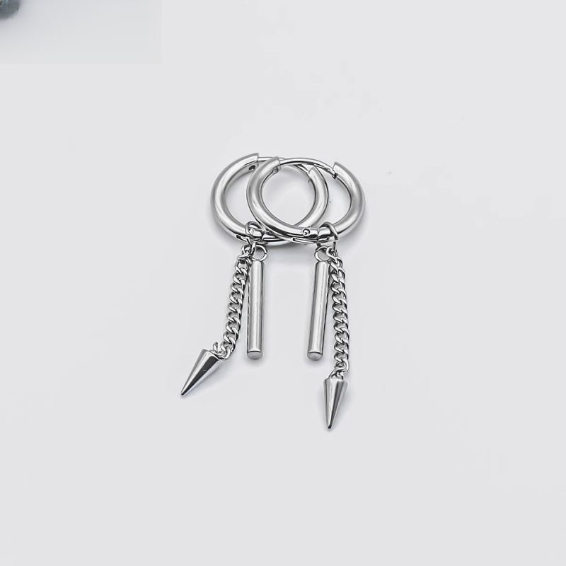 Spike Bar Hoop Drop Earring