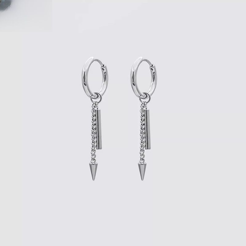 Spike Bar Hoop Drop Earring