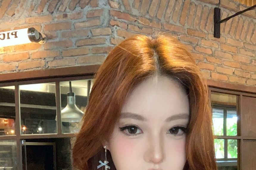 Drop Fringed Faux Pearl Bow Earring