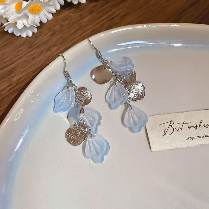 Drop Earring Fringed Shell Hook