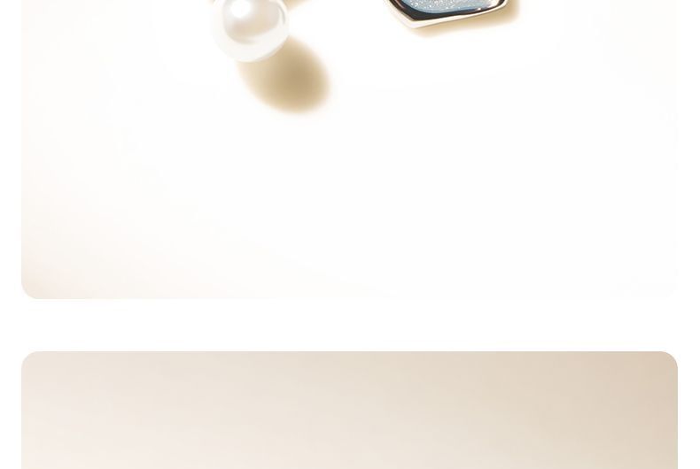 Glitter Faux Asymmetrical Pearl Earring Drop