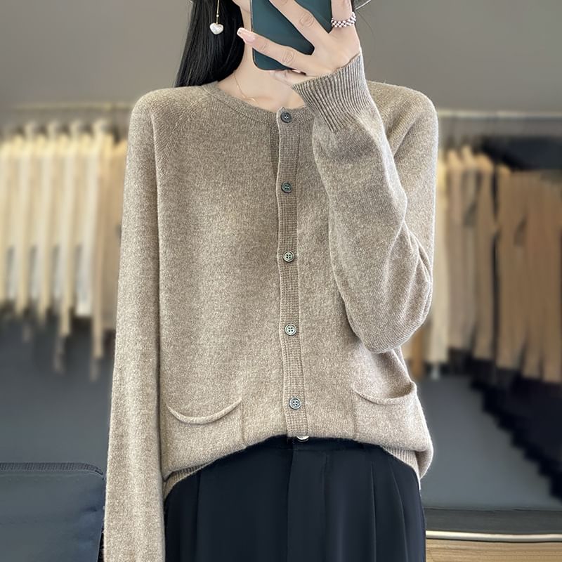 Plain Button-Up Cardigan