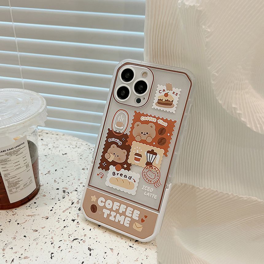 Bear Stand Transparent Phone Case