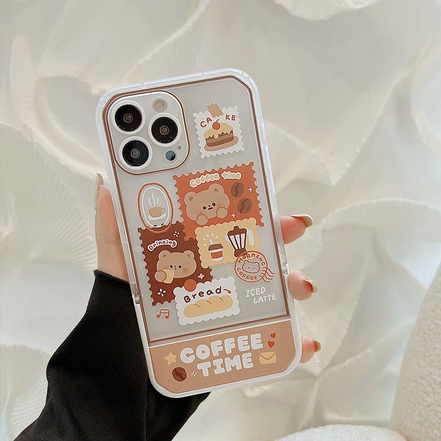 Bear Stand Transparent Phone Case