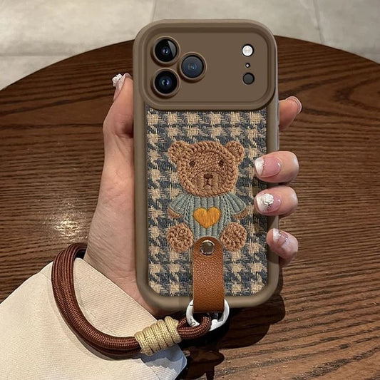 Bear Houndstooth Phone Case / Strap / Set