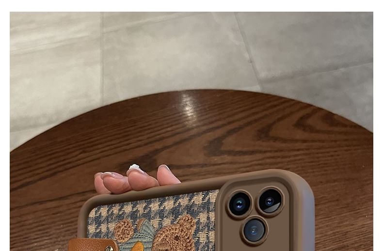 Bear Houndstooth Phone Case / Strap / Set