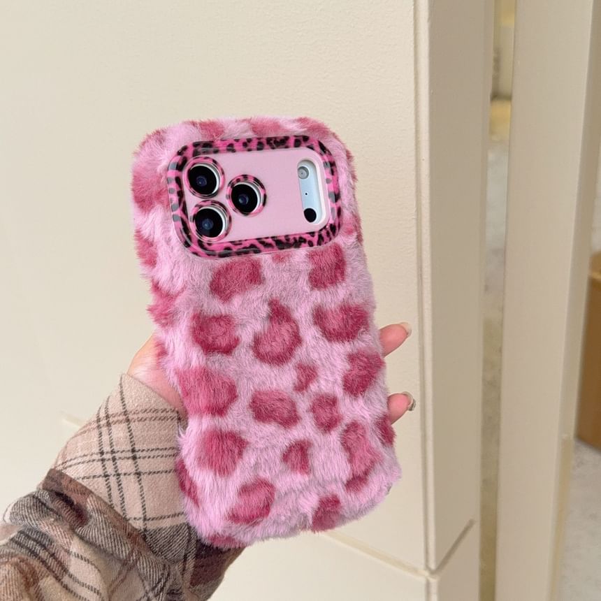 Leopard Print Chenille Phone Case / Strap / Set
