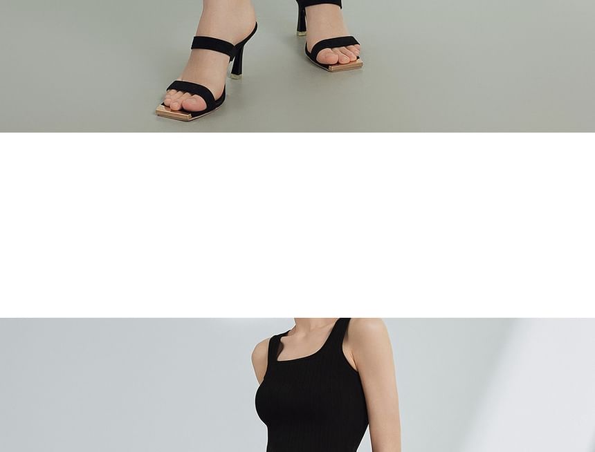 High Rise Two Tone Midi Pencil Skirt