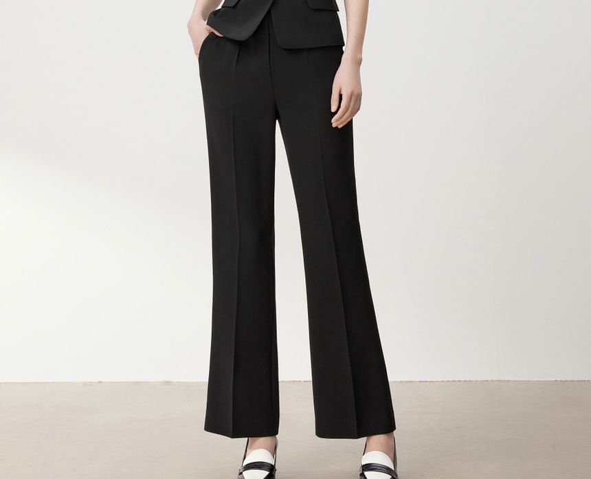 Short-Sleeve Plain Belted Button Jacket