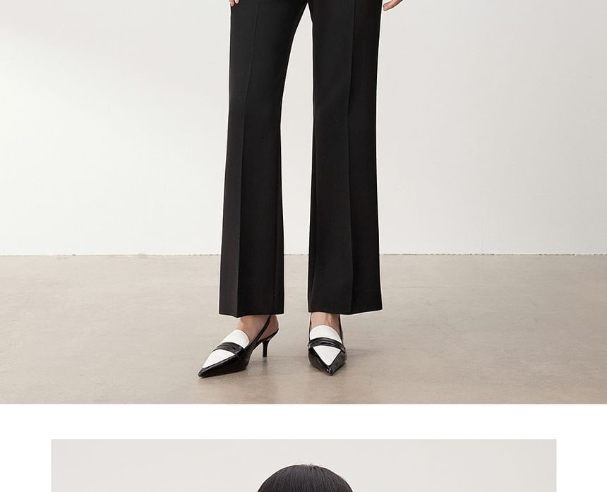 Short-Sleeve Plain Belted Button Jacket