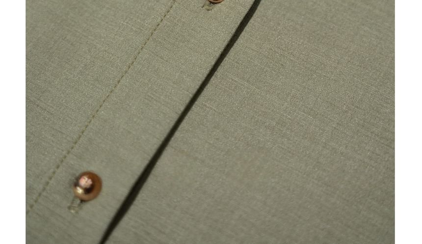 Long-Sleeve Plain Shirt / High Rise Loose Fit Suit Pants