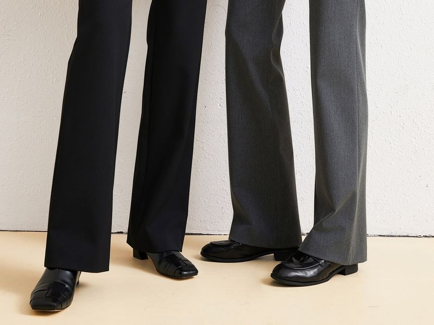 Mid Rise Plain Bootcut Suit Pants