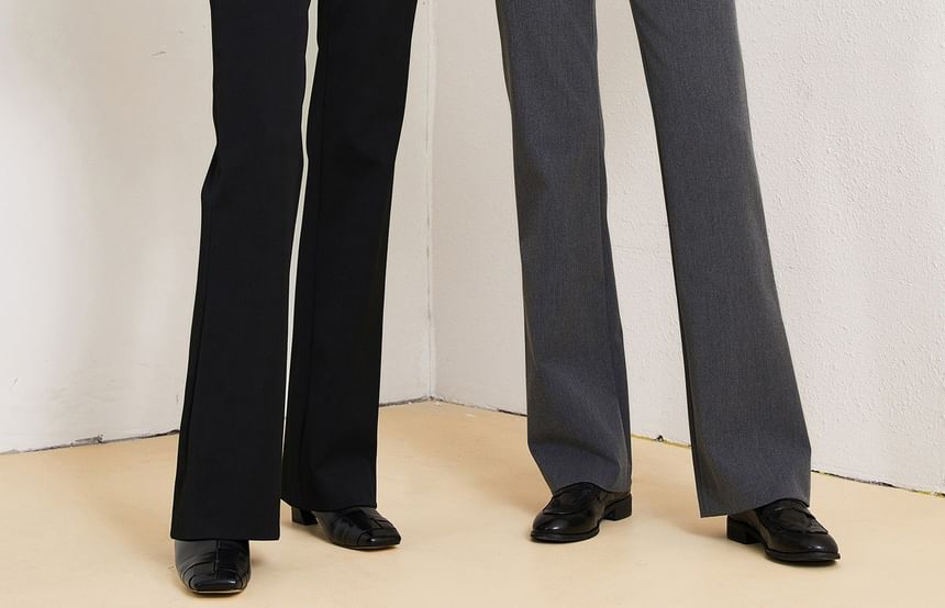 Mid Rise Plain Bootcut Suit Pants