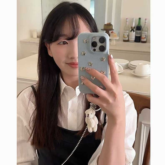 Floral Denim Phone Case / Lanyard / Set