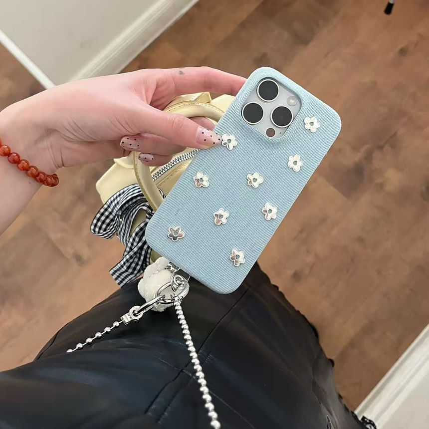 Floral Denim Phone Case / Lanyard / Set