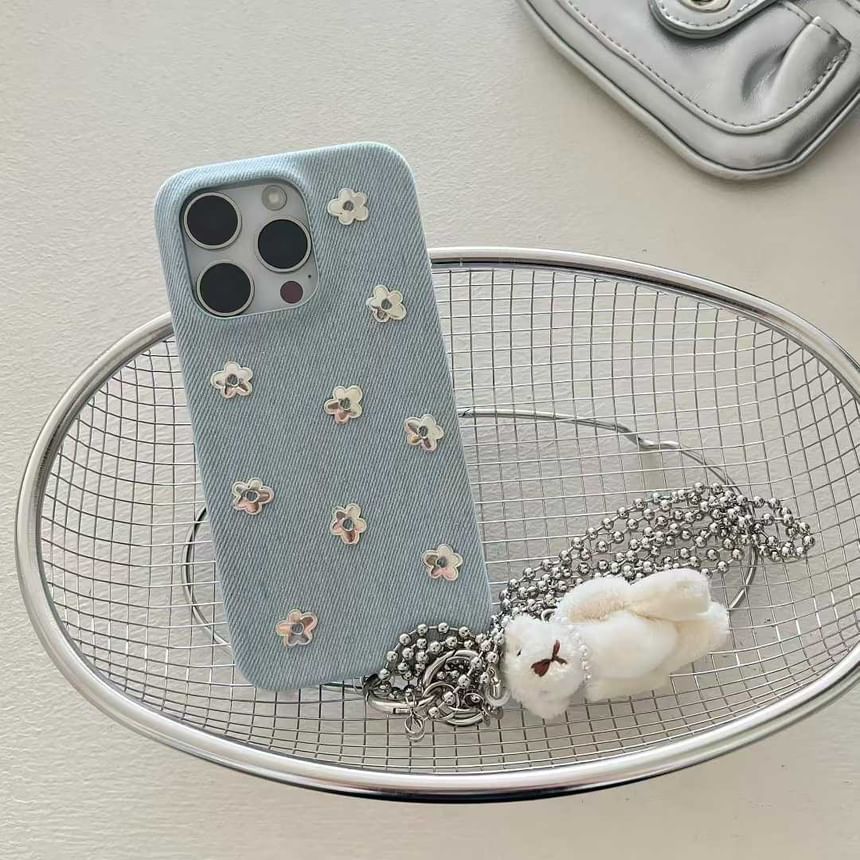 Floral Denim Phone Case / Lanyard / Set