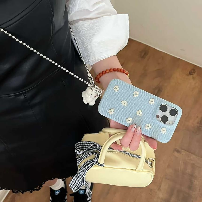 Floral Denim Phone Case / Lanyard / Set