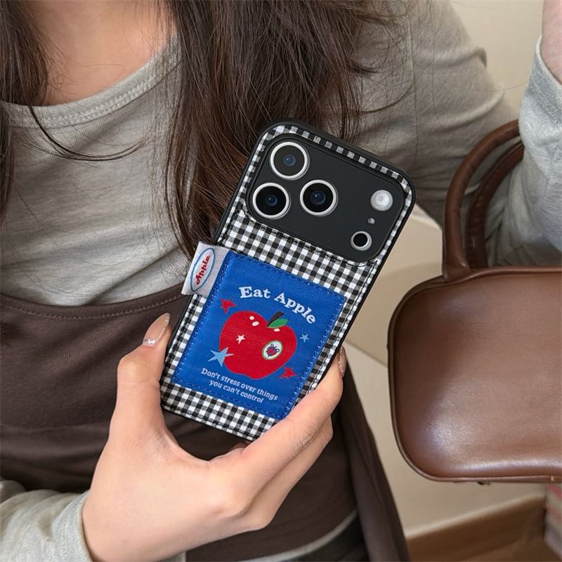 Apple Applique Checker Phone Case