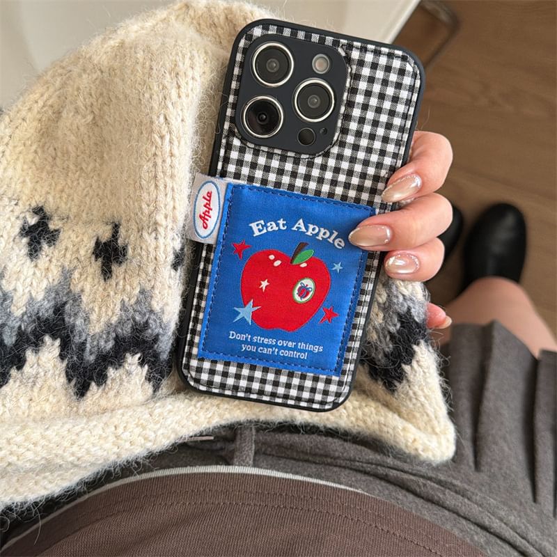 Apple Applique Checker Phone Case