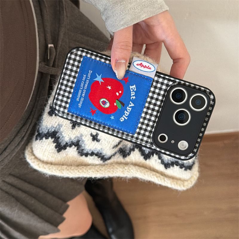 Apple Applique Checker Phone Case