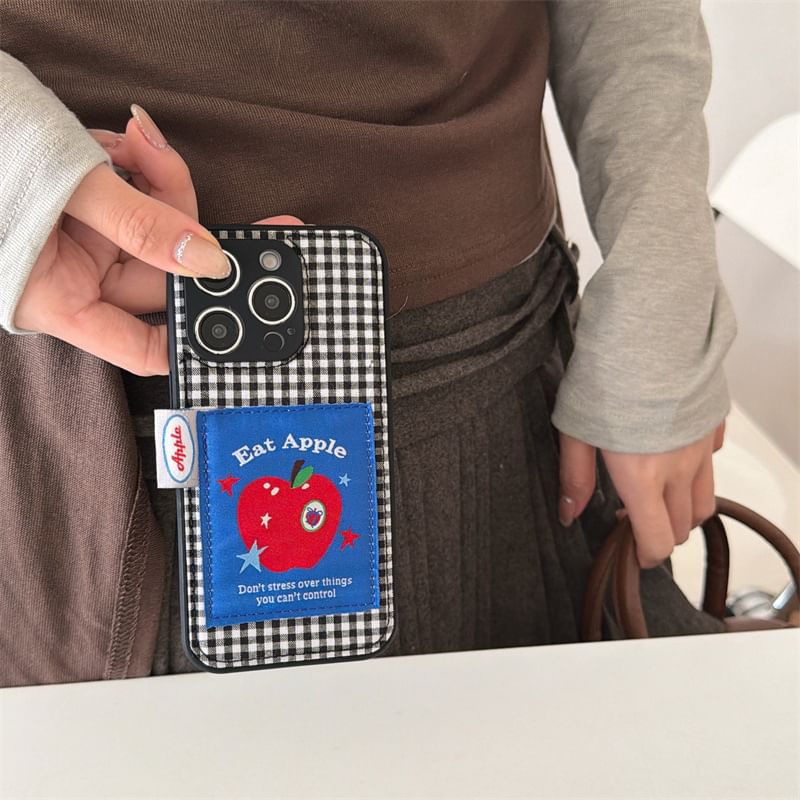 Apple Applique Checker Phone Case