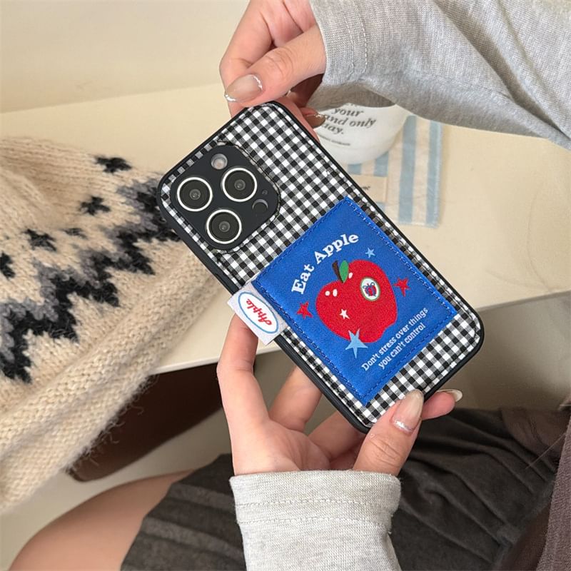 Apple Applique Checker Phone Case