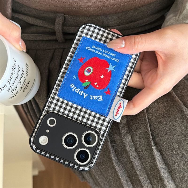 Apple Applique Checker Phone Case