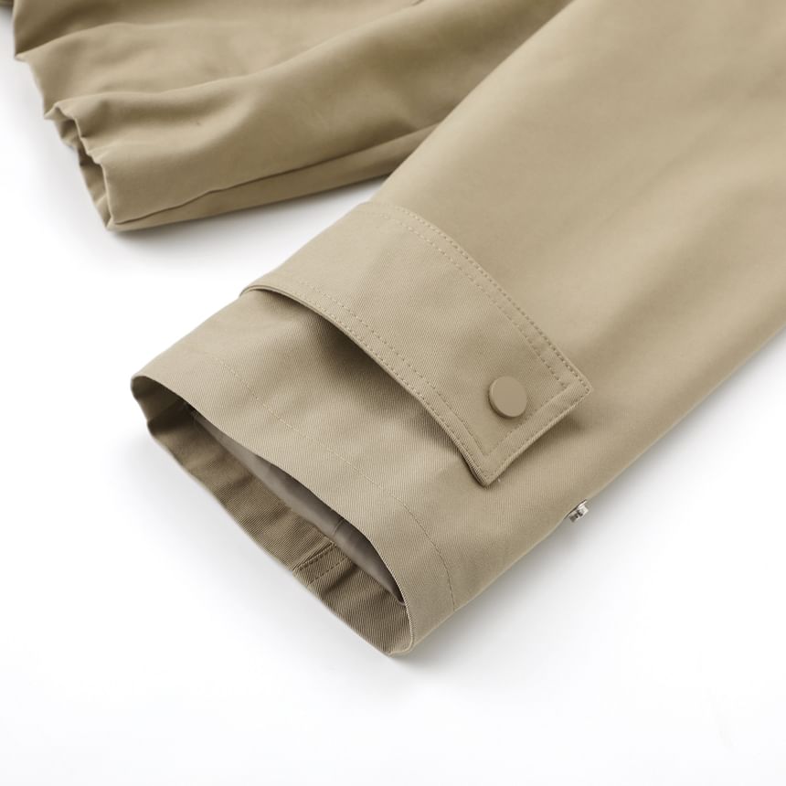 Contrast Collar Zip Barn Jacket