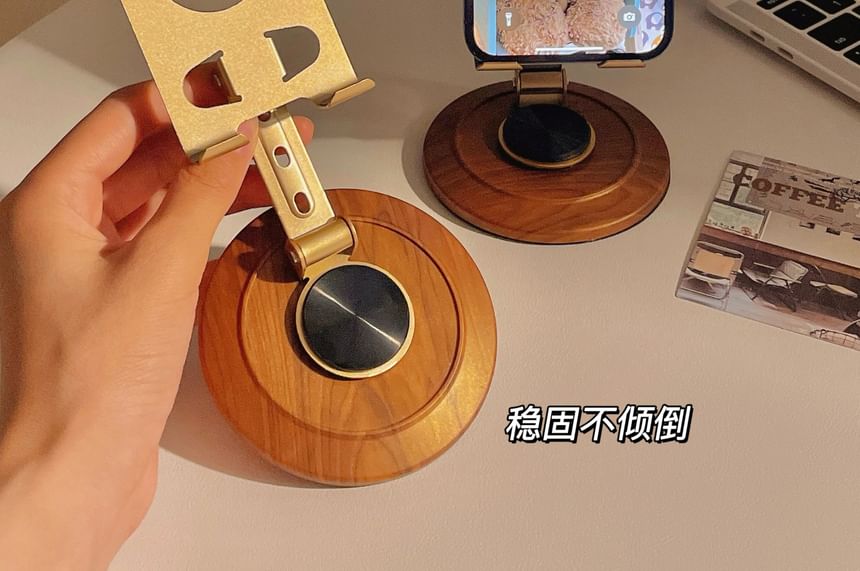 Alloy Wooden Desktop Phone Stand