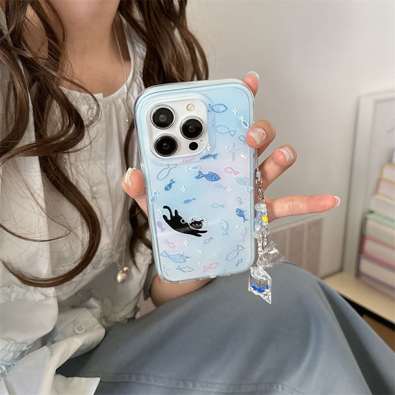 Cat Fish Phone Case / Charm / Set
