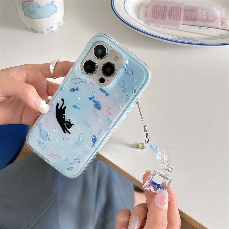 Cat Fish Phone Case / Charm / Set