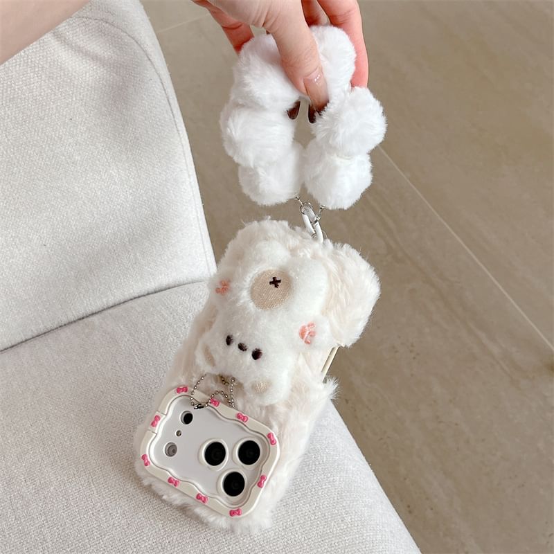 Animal Chenille Phone Case with Stand / Strap / Set