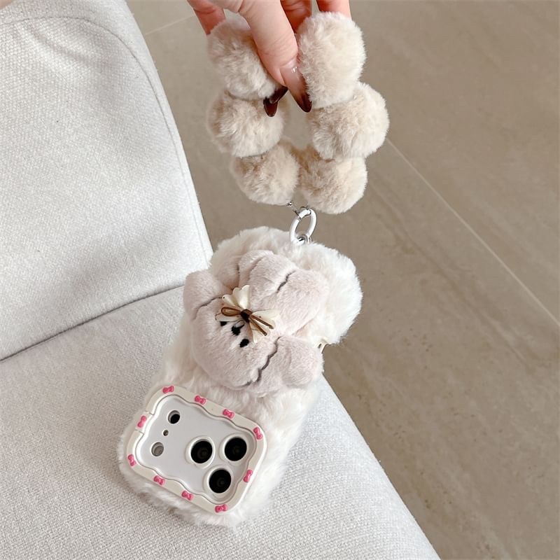 Animal Chenille Phone Case with Stand / Strap / Set