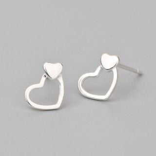 Silver Sterling Heart Earring 925