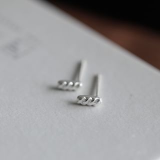 Earring Baguette Sterling Stud Silver
