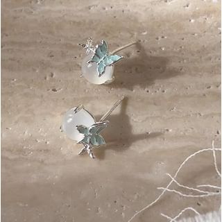 Butterfly Enamel Stud Earring Cabochon
