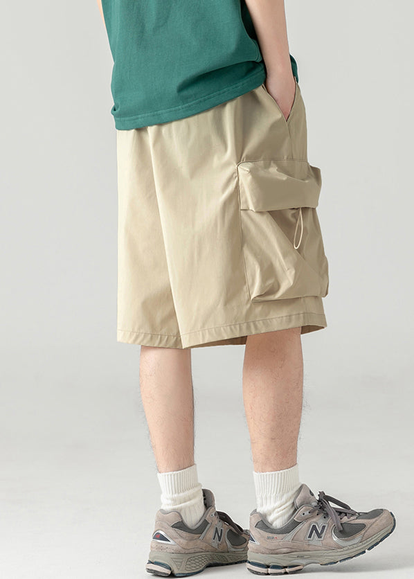 Shorts Khaki Licht Kordelzug Taille Sommer Herren Baumwolle