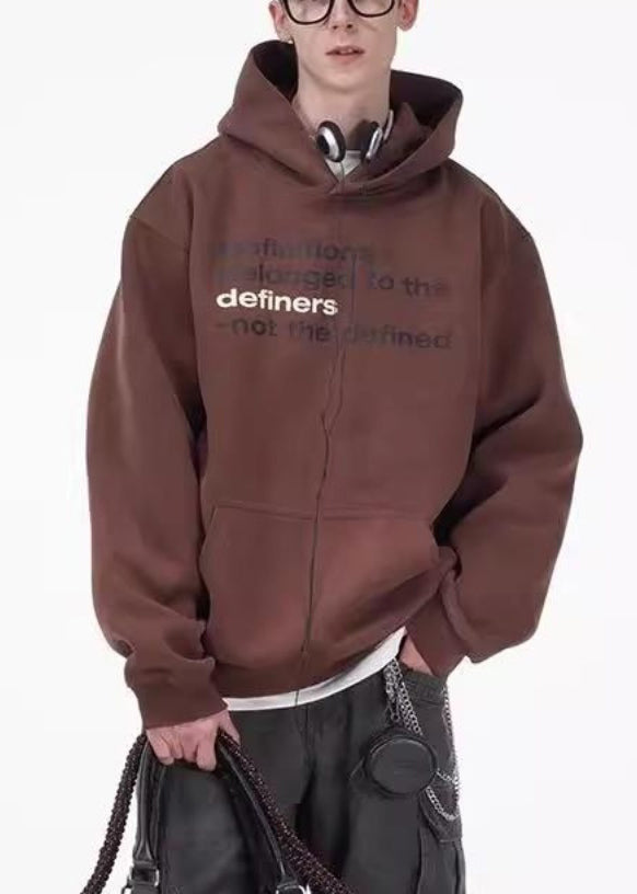 Lose Kaffee Brief Taschen Übergroße Baumwolle Herren Sweatshirts Frühling YQ027