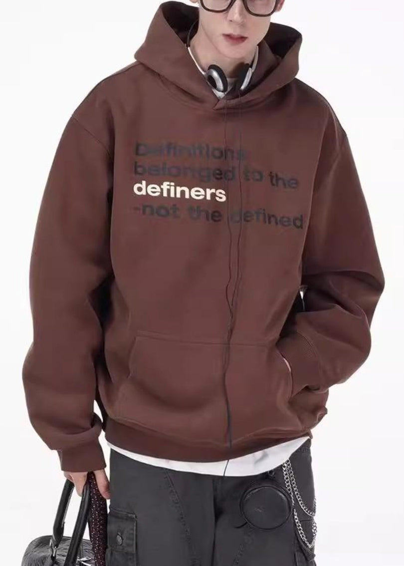 Lose Kaffee Brief Taschen Übergroße Baumwolle Herren Sweatshirts Frühling YQ027