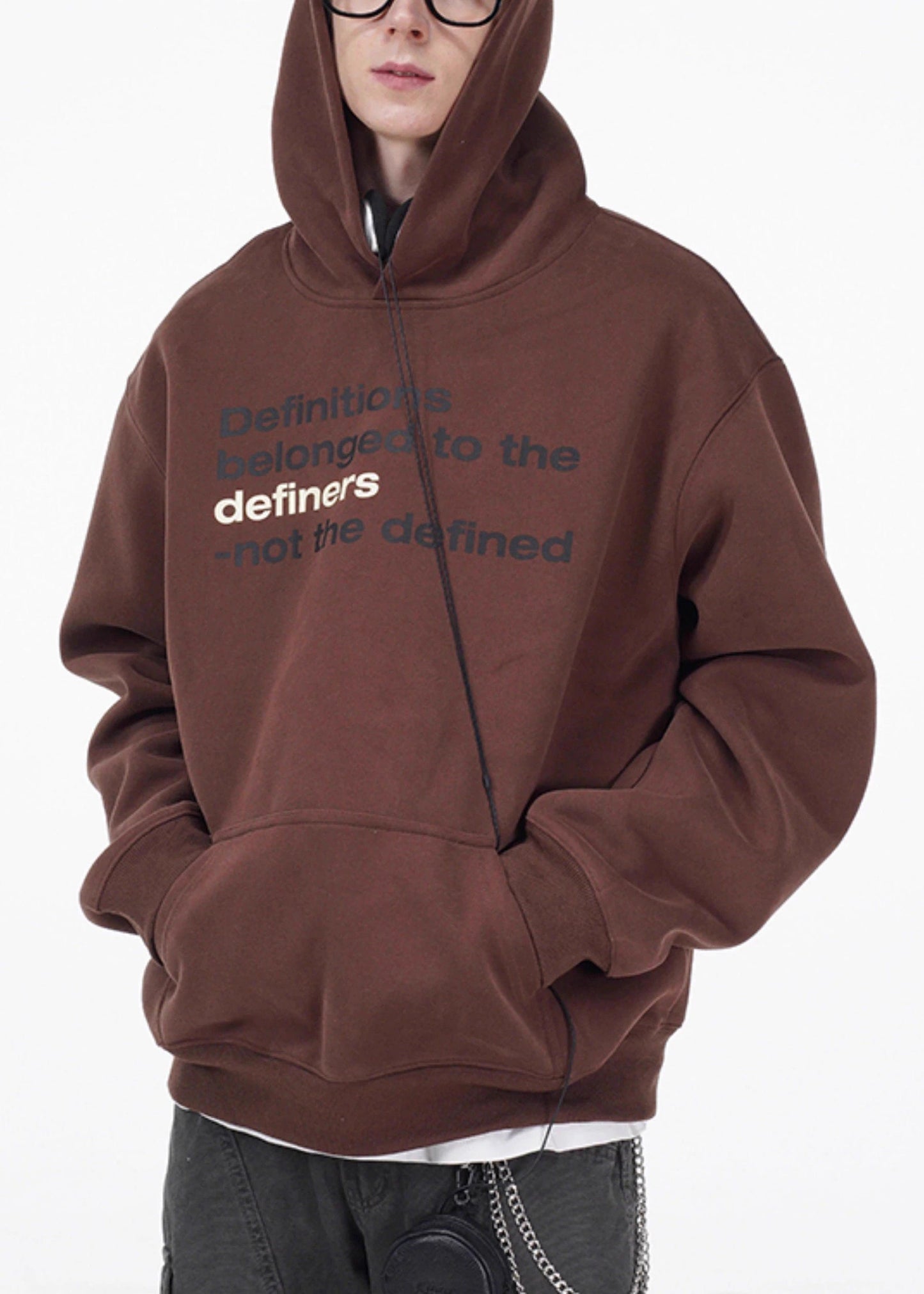 Lose Kaffee Brief Taschen Übergroße Baumwolle Herren Sweatshirts Frühling YQ027